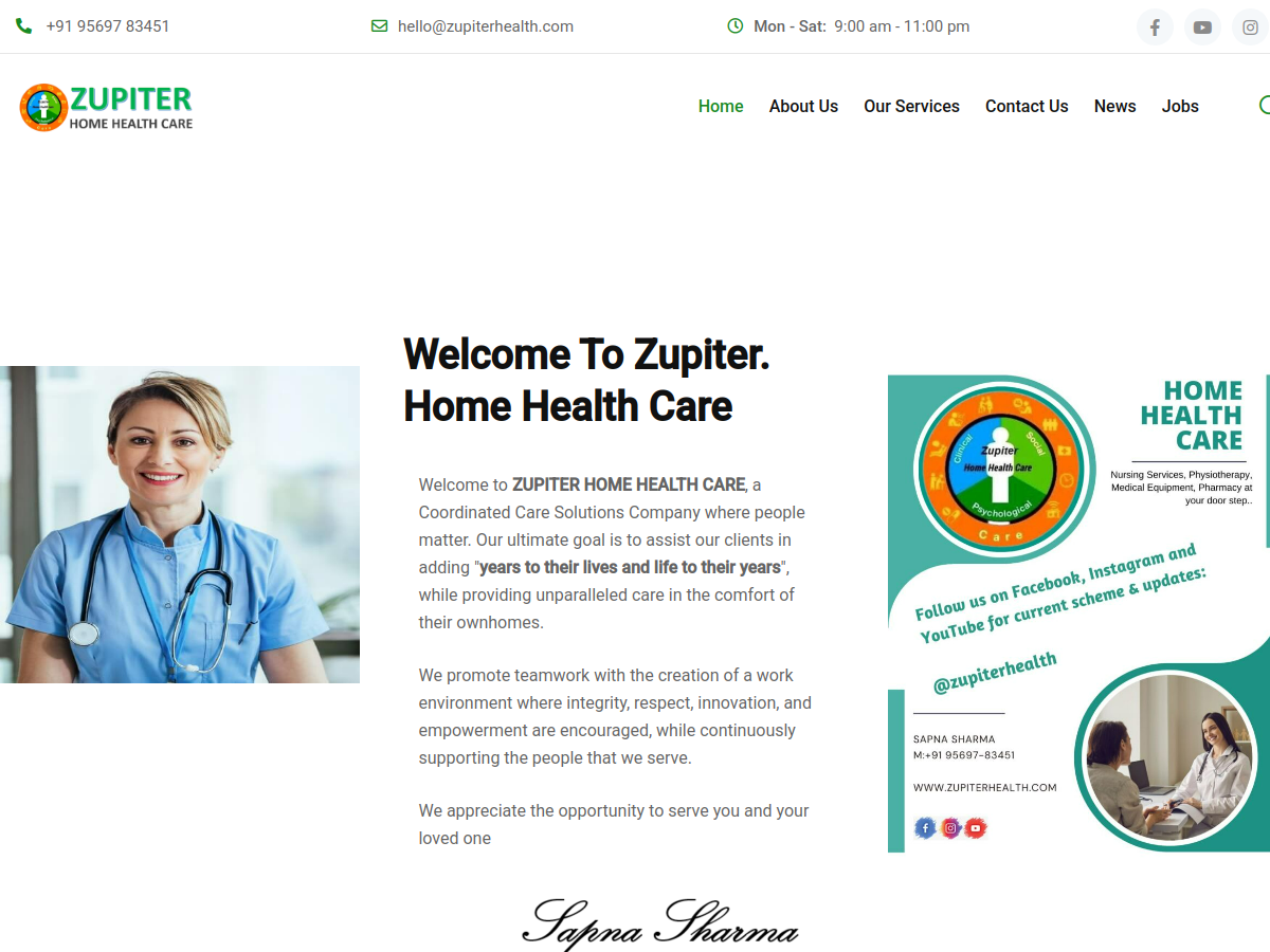 ZupiterHealth.com website screenshot
